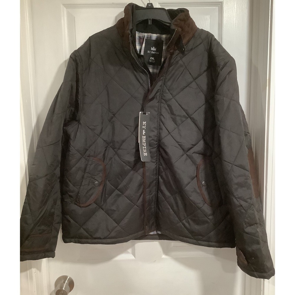 Vntg Black Jacket NY Empire  2XL
